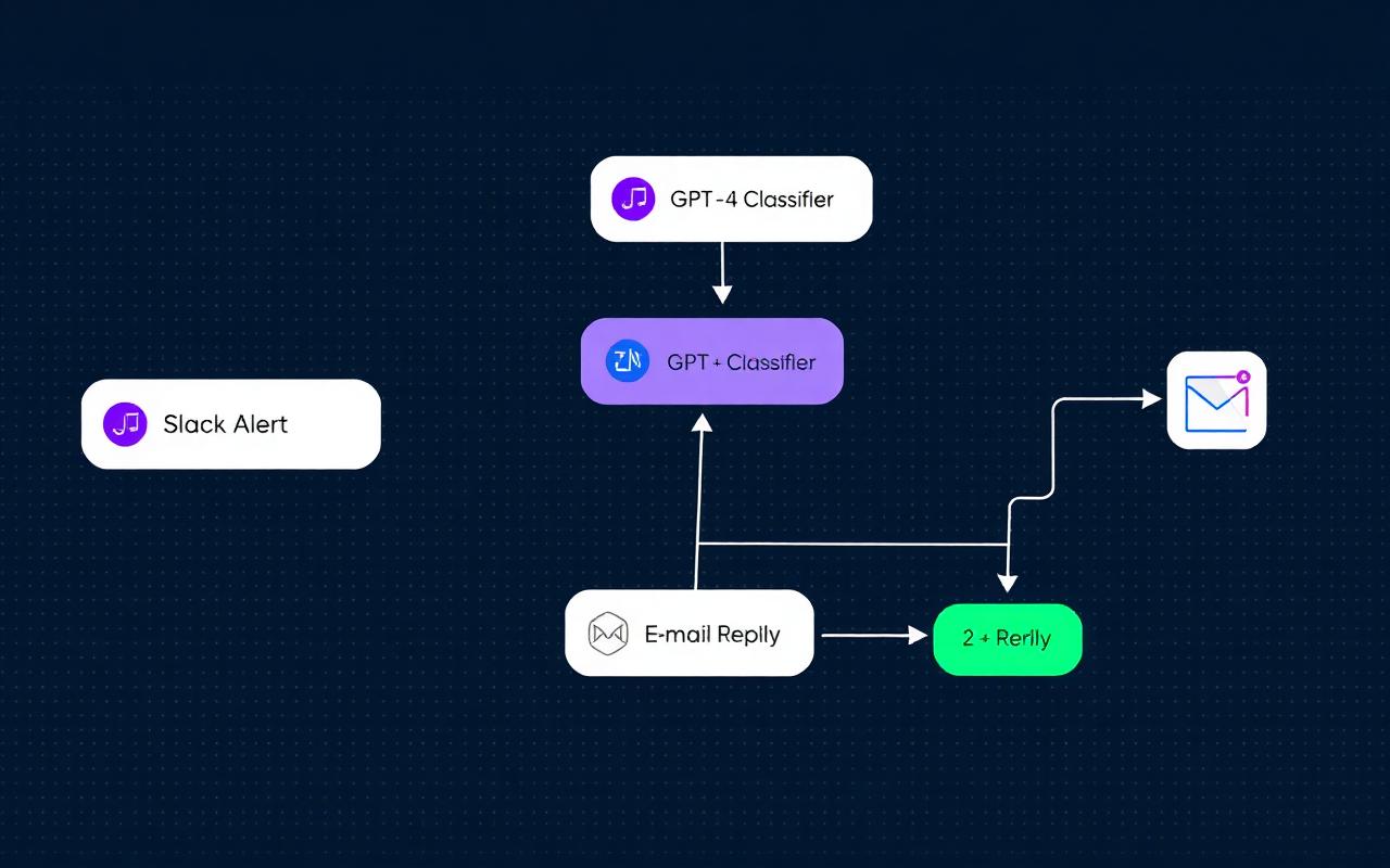 AI agent workflow with classifier and routing nodes